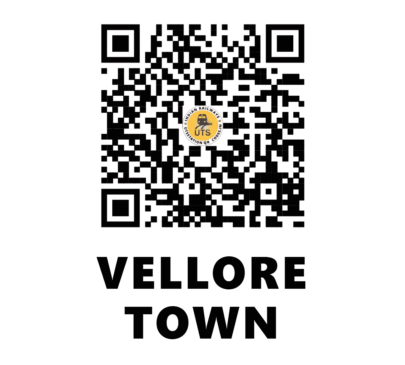 UTS QR Code for VELLORE TOWN - VT - SR (TAMIL NADU)